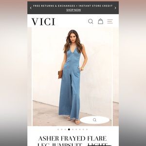 VICI Asher Frayed Flare Leg Jumpsuit